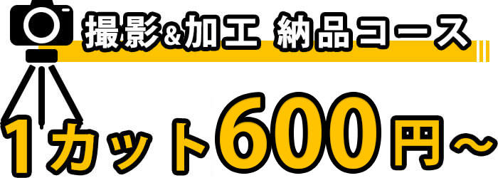 物撮り撮影の料金